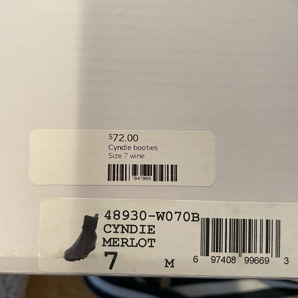 Yellow Box Cyndie Ankle Boots - Merlot - Size 7 - Picture 3 of 4